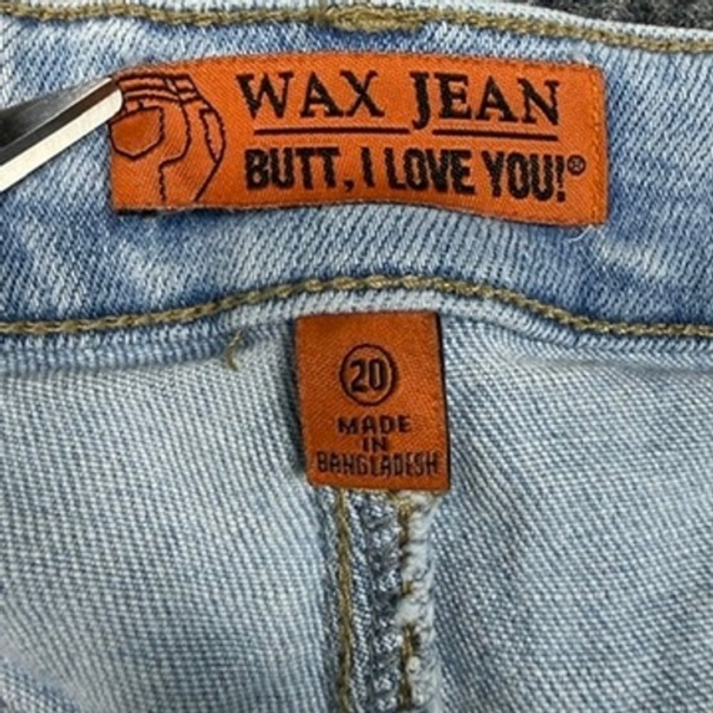 Wax Jean Authentic Destructed Push Up Skinny Jeans Light Wash 90299XL Size 20 - Picture 3 of 13